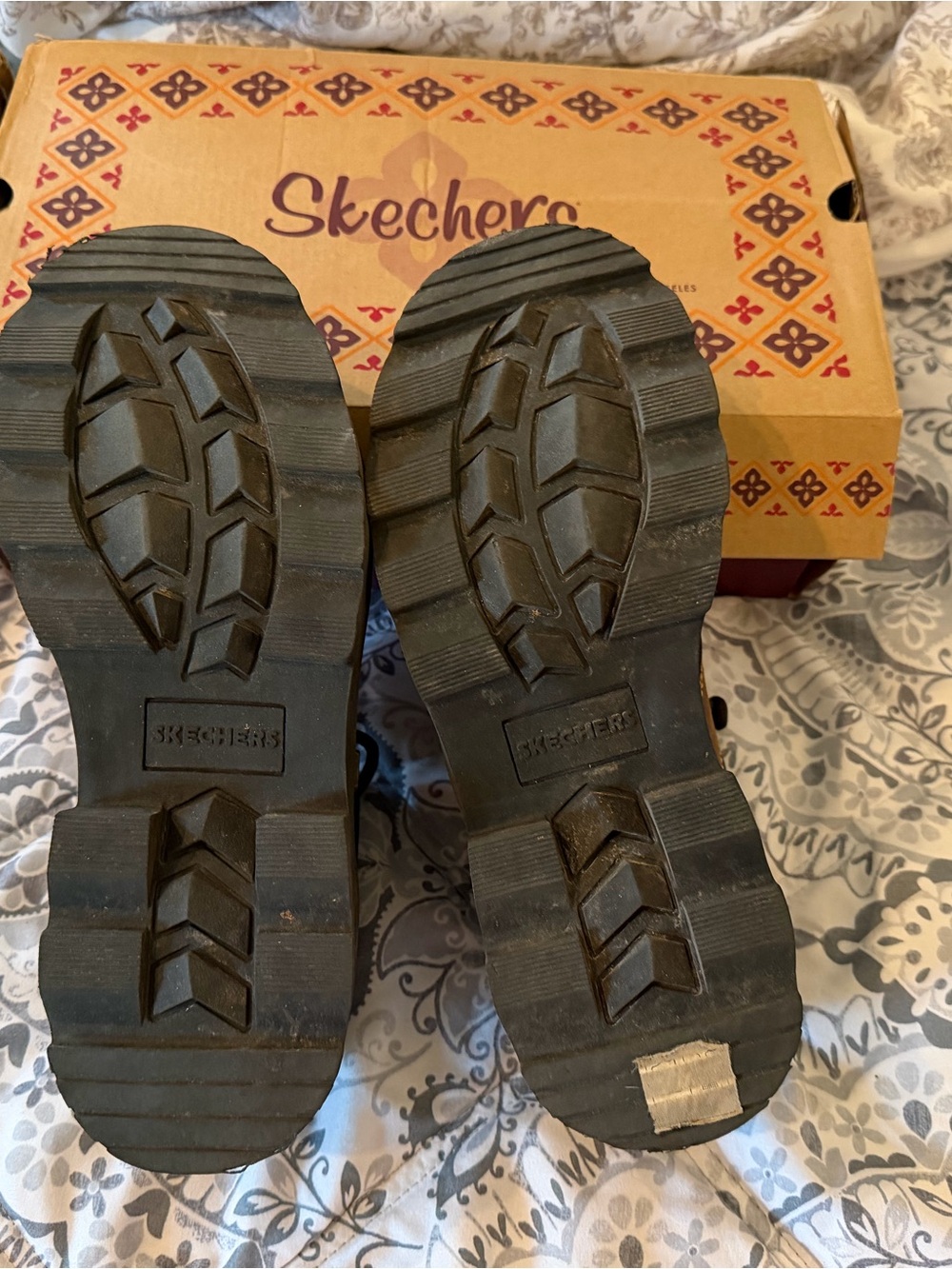 Skechers Brown Suede Casual Lace-Up Boots - Picture 4 of 4